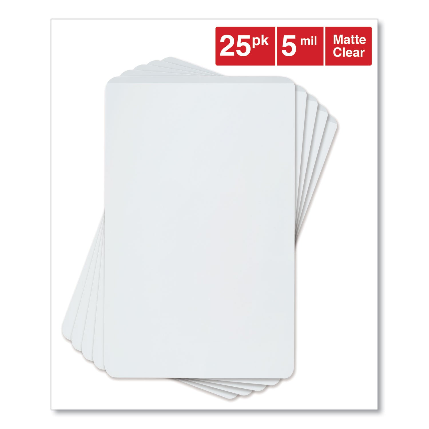 Laminating Pouches, 5 mil, 2.13" x 3.38", Gloss Clear, 25/Pack - 