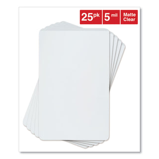 Laminating Pouches, 5 mil, 2.13" x 3.38", Gloss Clear, 25/Pack - 