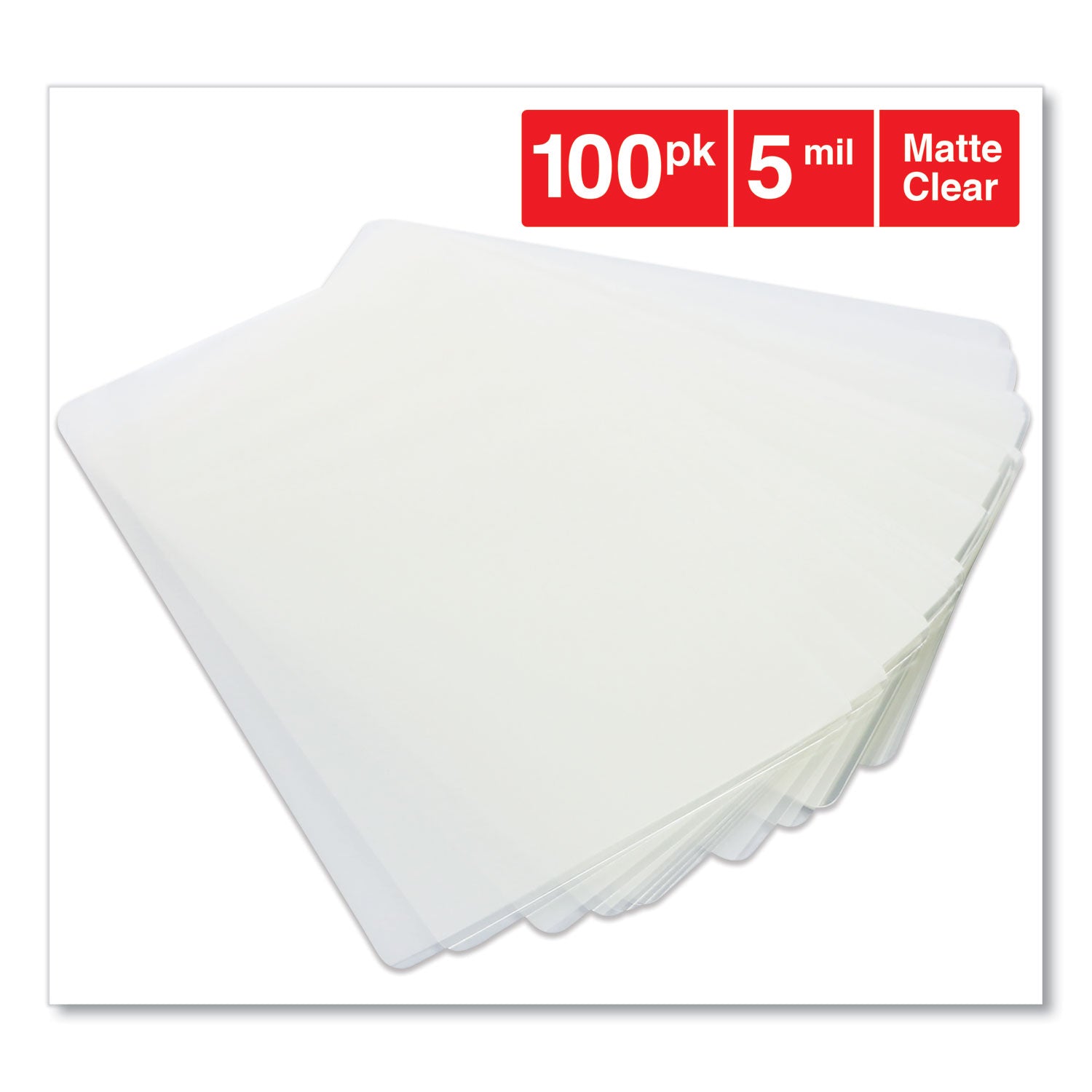 Laminating Pouches, 5 mil, 3.75" x 2.25", Gloss Clear, 100/Box - 