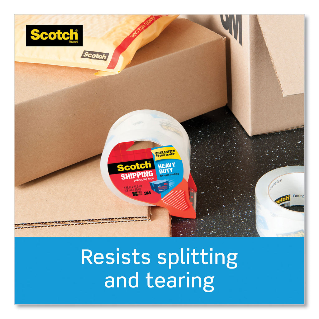 3850 Heavy-Duty Packaging Tape with Dispenser, 3" Core, 1.88" x 54.6 yds, Clear, 1/Roll - 
