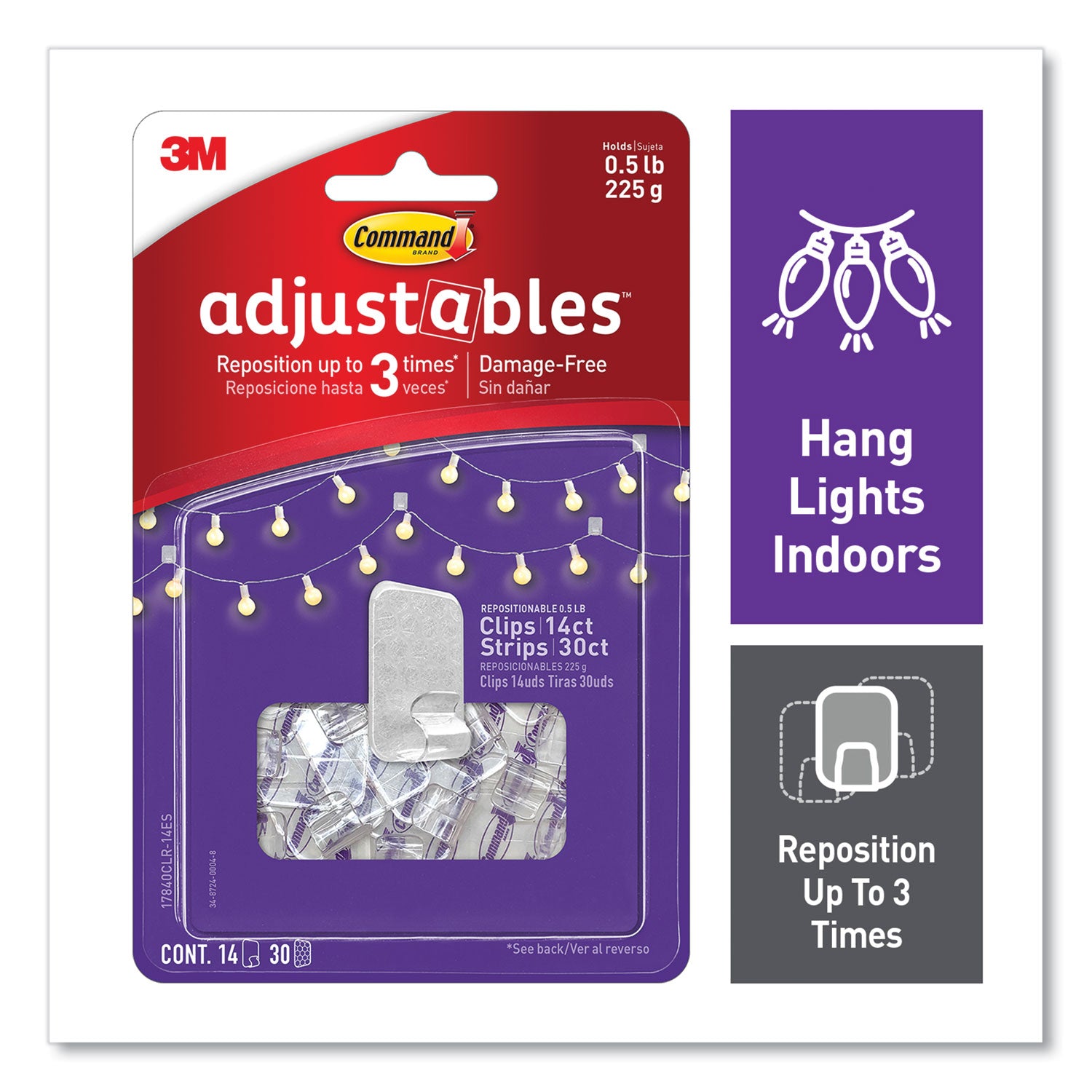 adjustables-repositionable-mini-clips-plastic-white-05-lb-capacity-14-clips-and-30-strips_mmm17840clr14es - 1