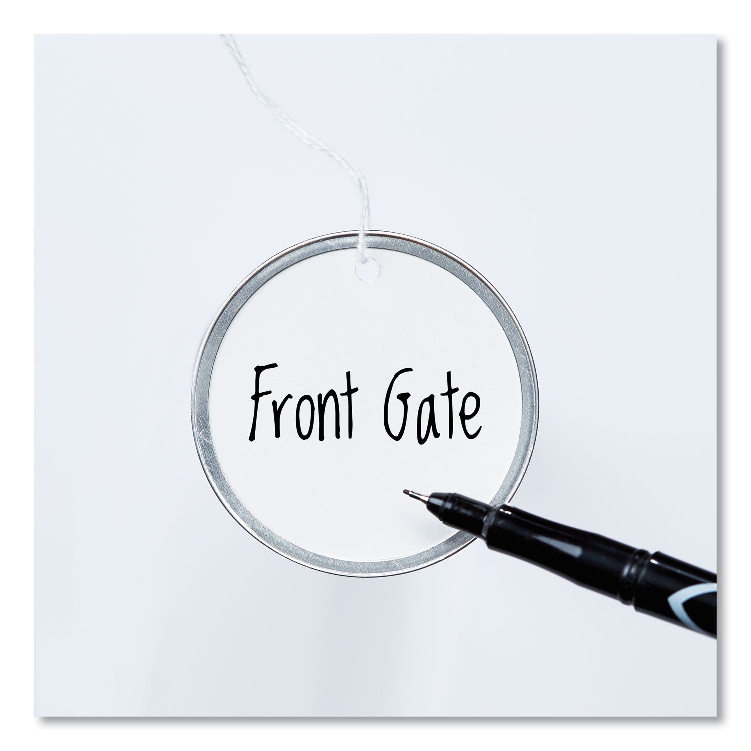 Heavyweight Stock Metal Rim Tags, 2.25" dia, White, 500/Box - 