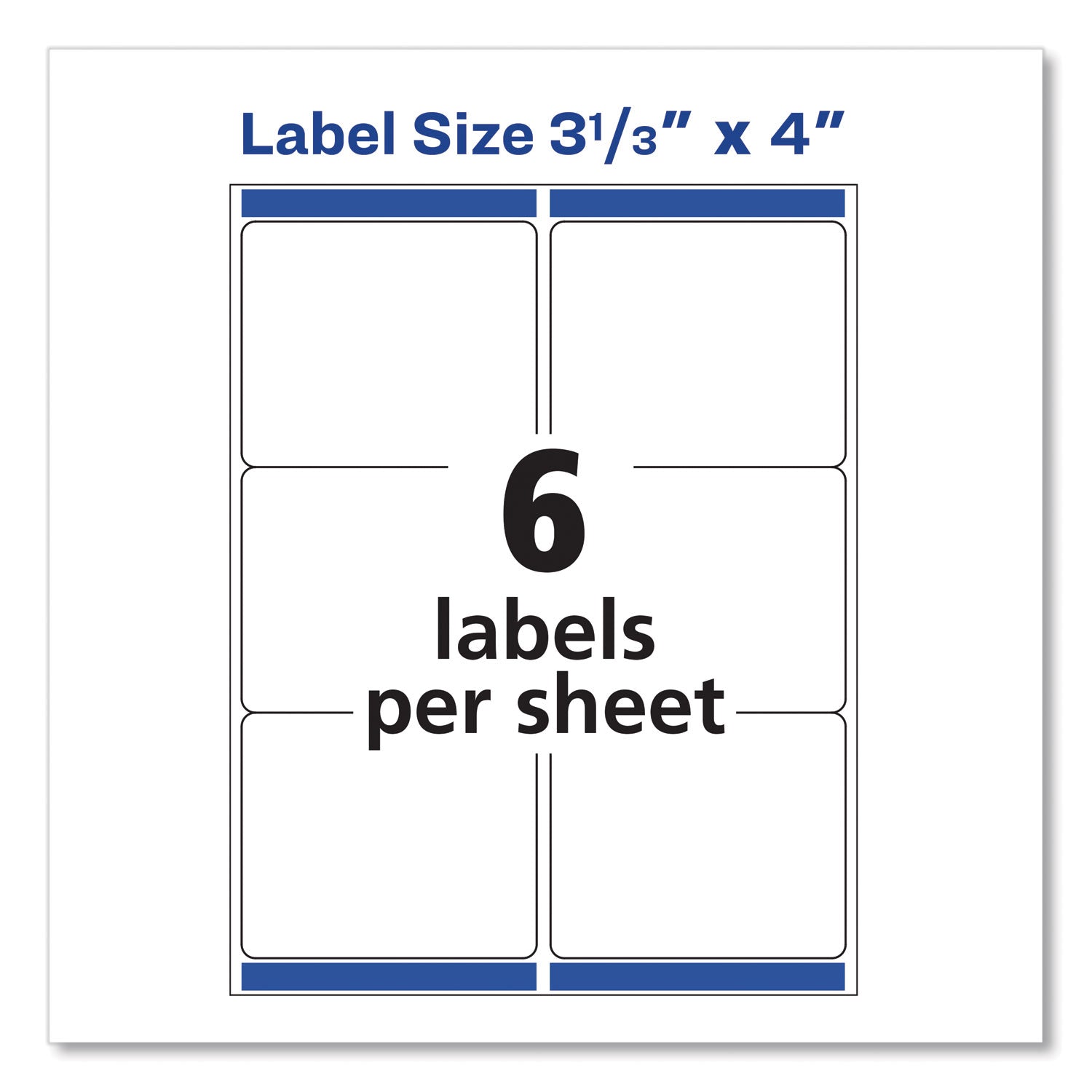 Shipping Labels w/ TrueBlock Technology, Inkjet Printers, 3.33 x 4, White, 6/Sheet, 25 Sheets/Pack