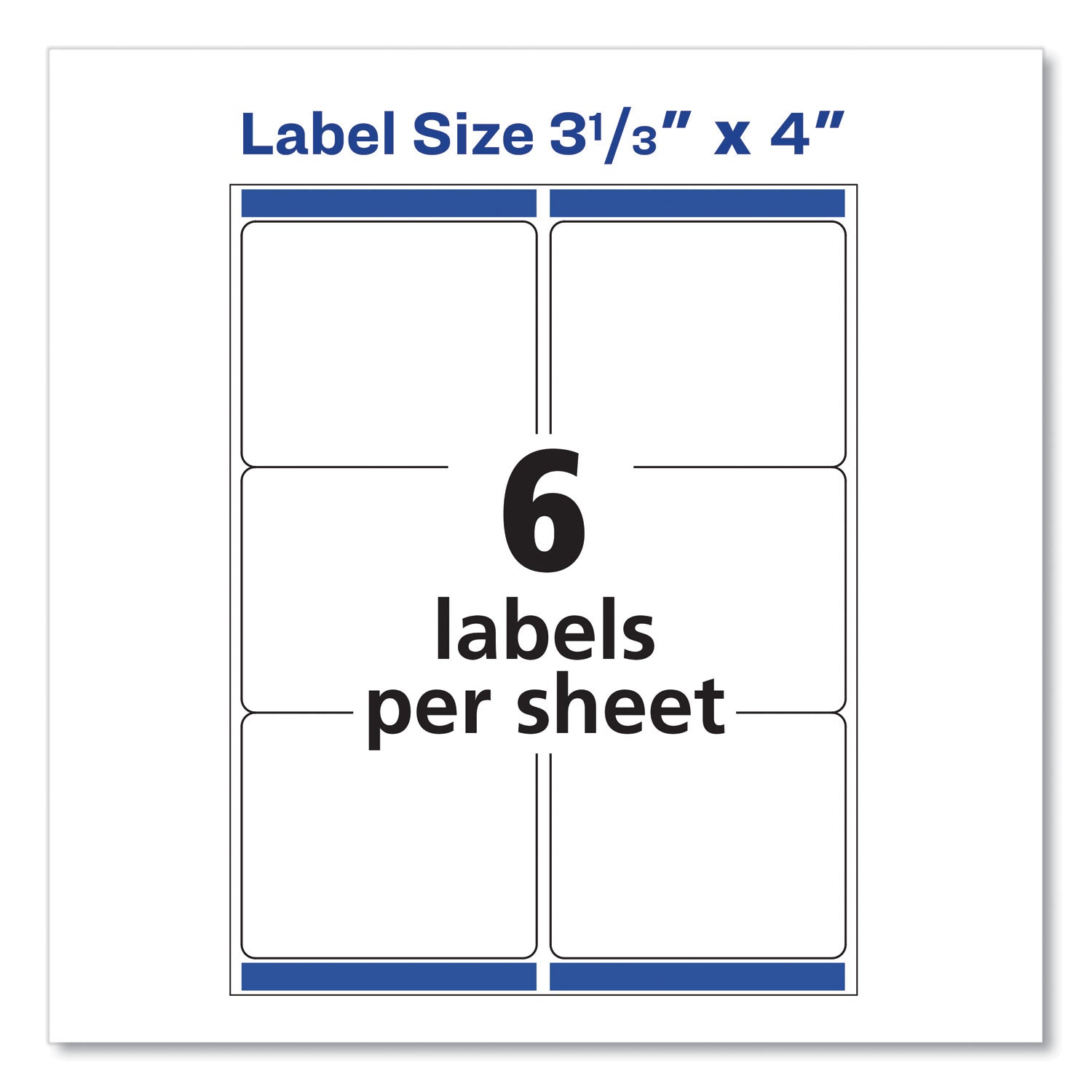 Shipping Labels w/ TrueBlock Technology, Inkjet Printers, 3.33 x 4, White, 6/Sheet, 100 Sheets/Box