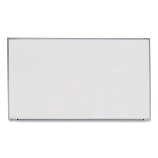 Deluxe Melamine Dry Erase Board, 72 x 48, Melamine White Surface, Silver Anodized Aluminum Frame - 