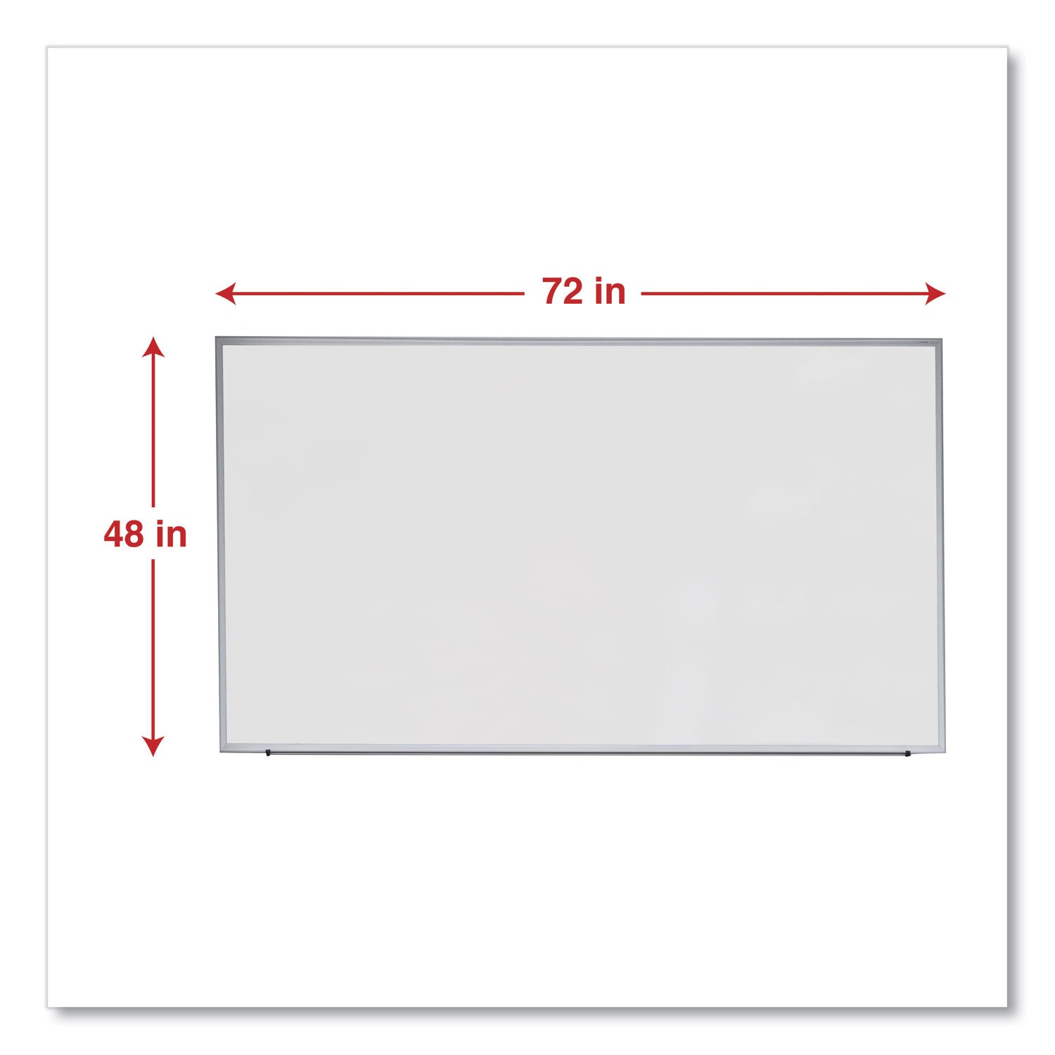 Deluxe Melamine Dry Erase Board, 72 x 48, Melamine White Surface, Silver Anodized Aluminum Frame - 