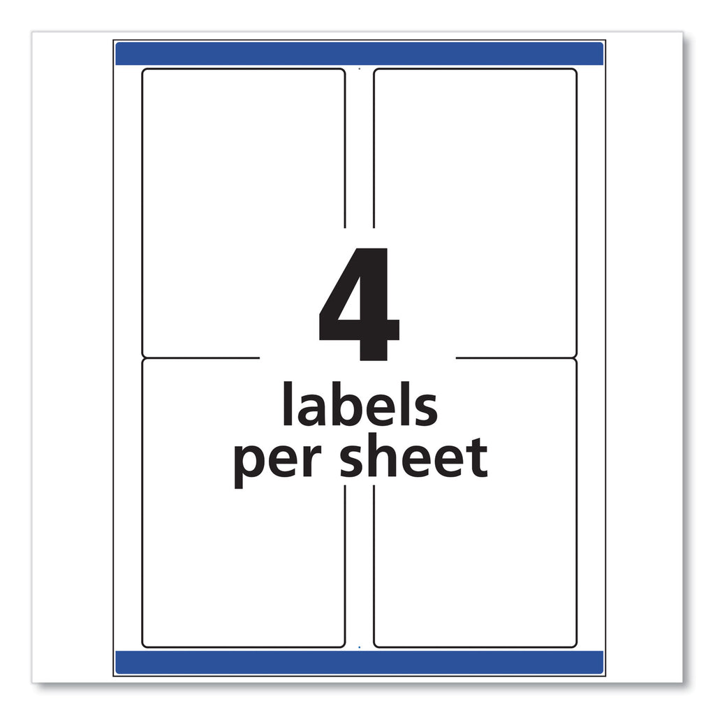 Shipping Labels w/ TrueBlock Technology, Inkjet Printers, 3.5 x 5, White, 4/Sheet, 25 Sheets/Pack