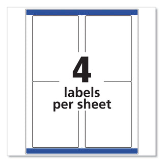 Shipping Labels w/ TrueBlock Technology, Inkjet Printers, 3.5 x 5, White, 4/Sheet, 25 Sheets/Pack
