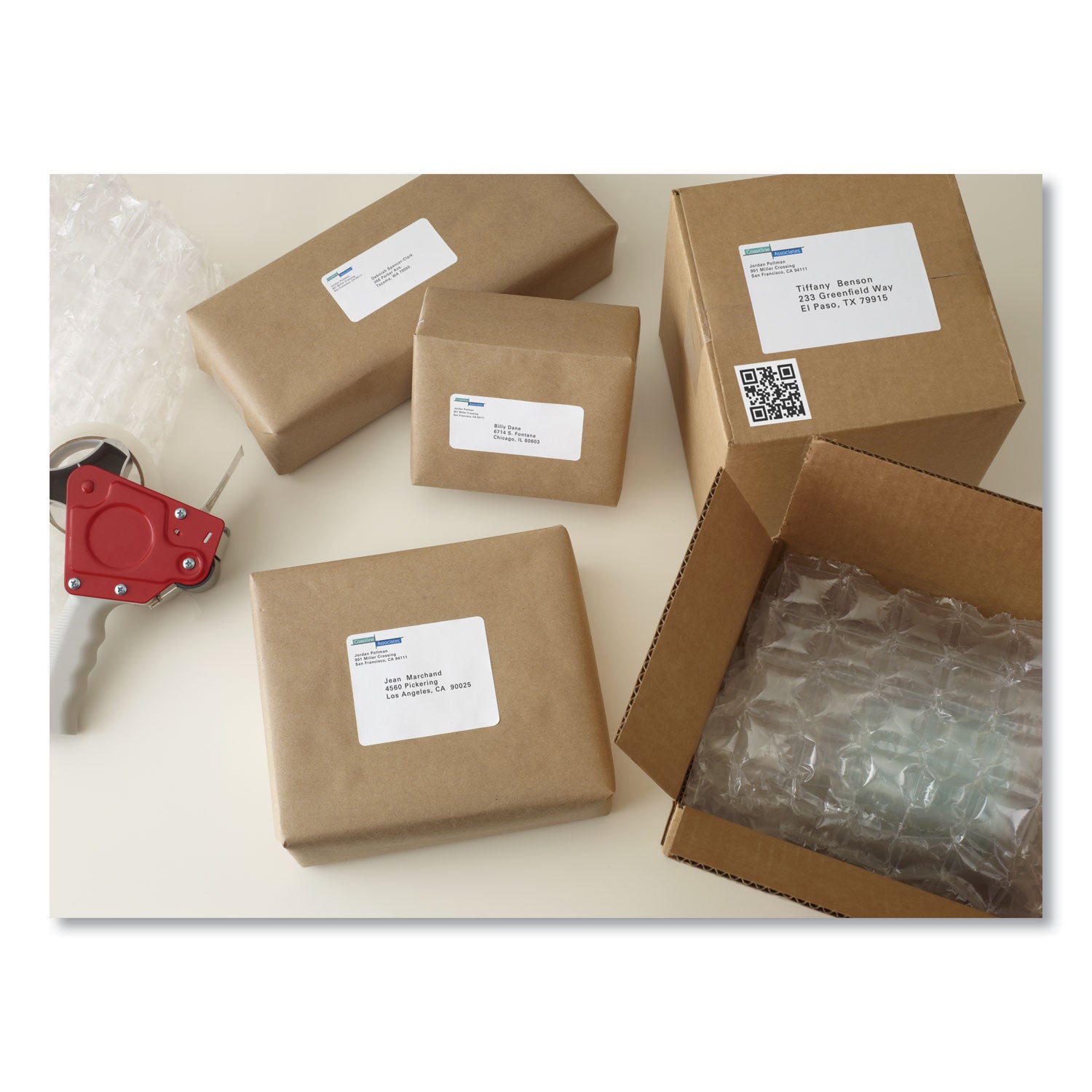 Shipping Labels w/ TrueBlock Technology, Laser Printers, 5.5 x 8.5, White, 2/Sheet, 100 Sheets/Box