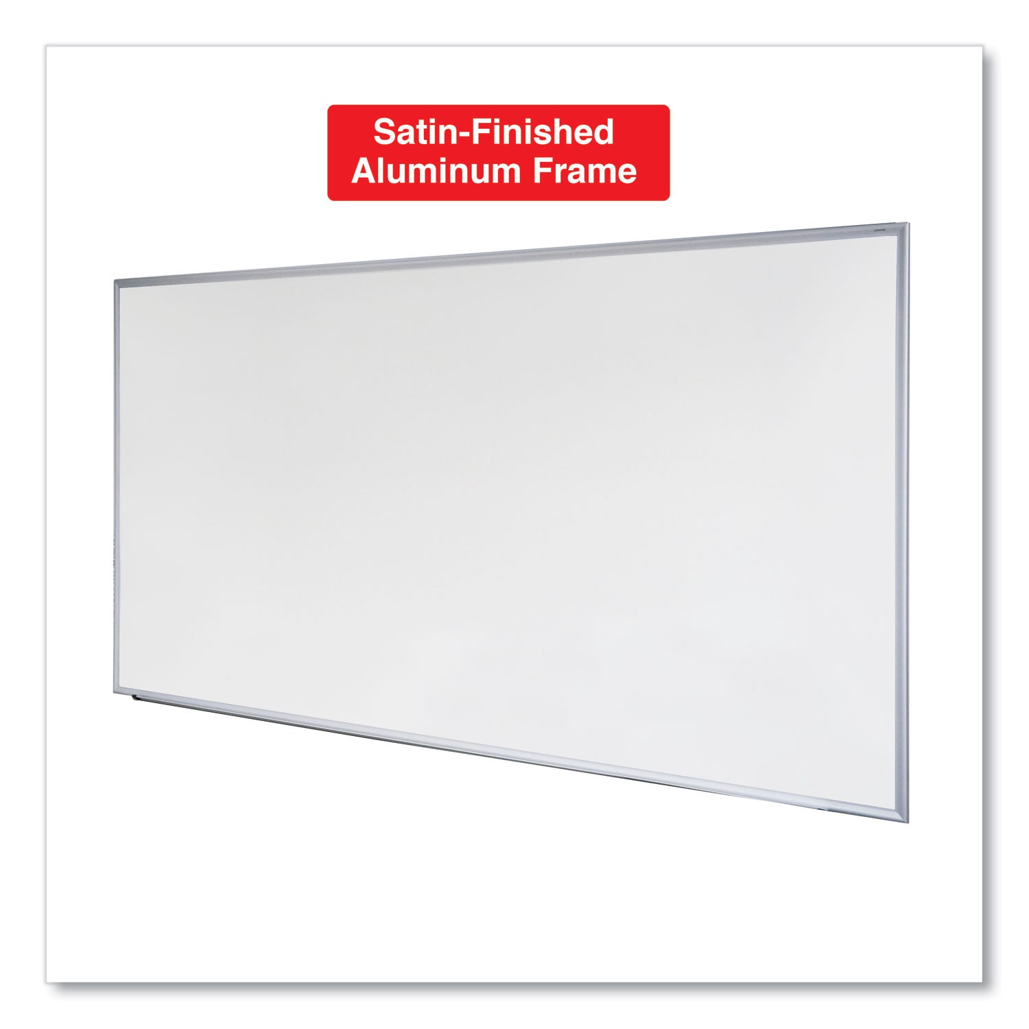 Deluxe Melamine Dry Erase Board, 72 x 48, Melamine White Surface, Silver Anodized Aluminum Frame - 