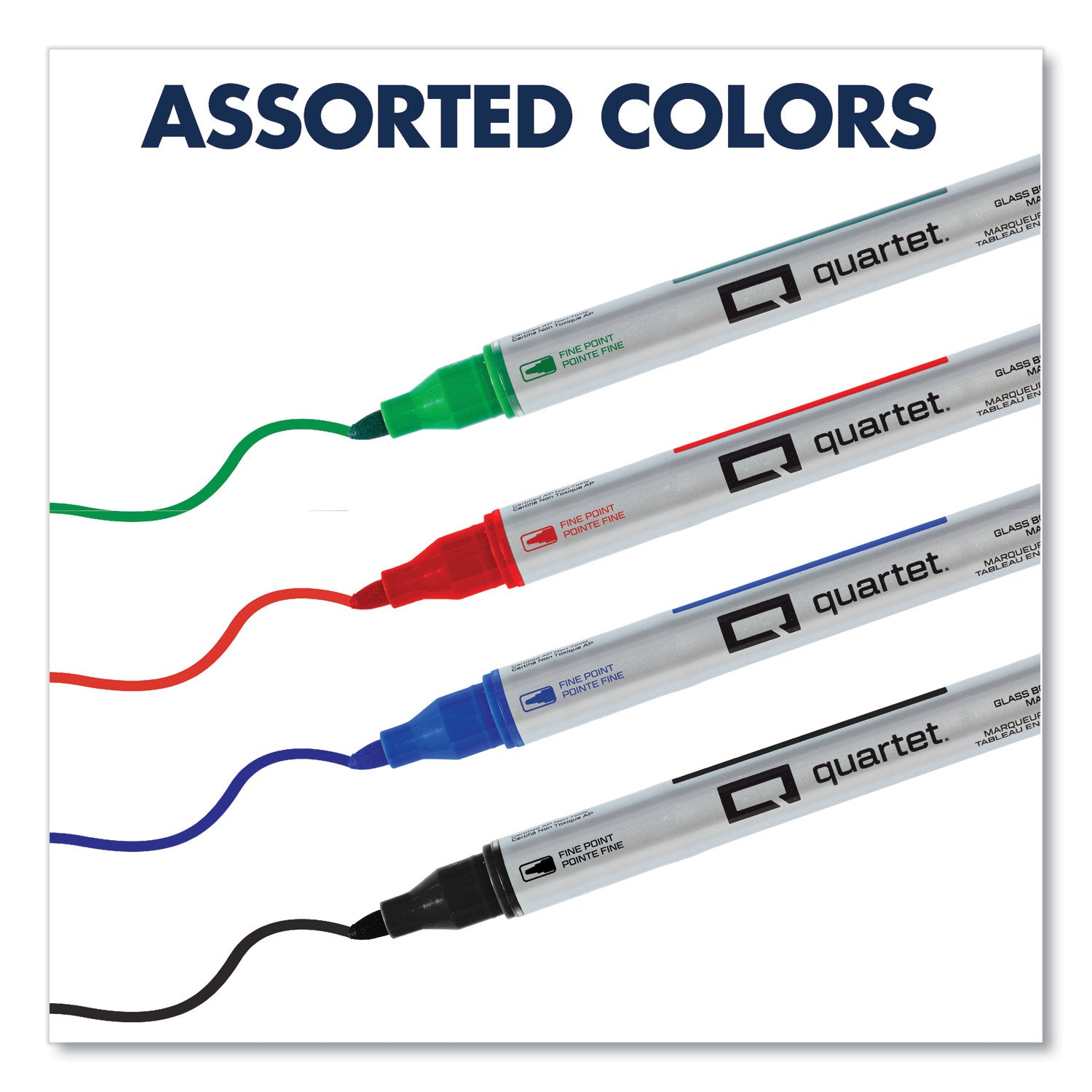 premium-glass-board-dry-erase-marker-fine-bullet-tip-assorted-colors-4-pack_qrt79555 - 2
