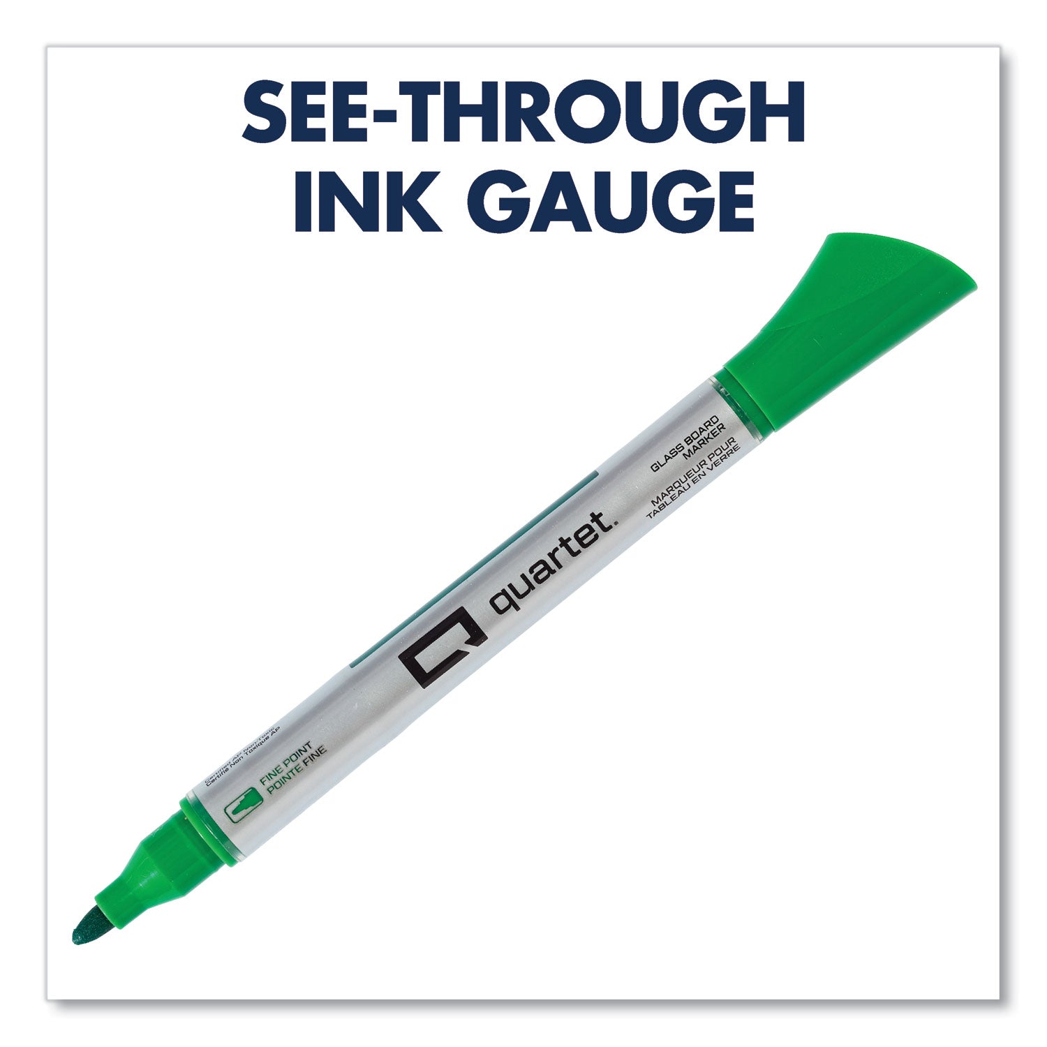 Premium Glass Board Dry Erase Marker, Fine Bullet Tip, Assorted Colors, 4/Pack