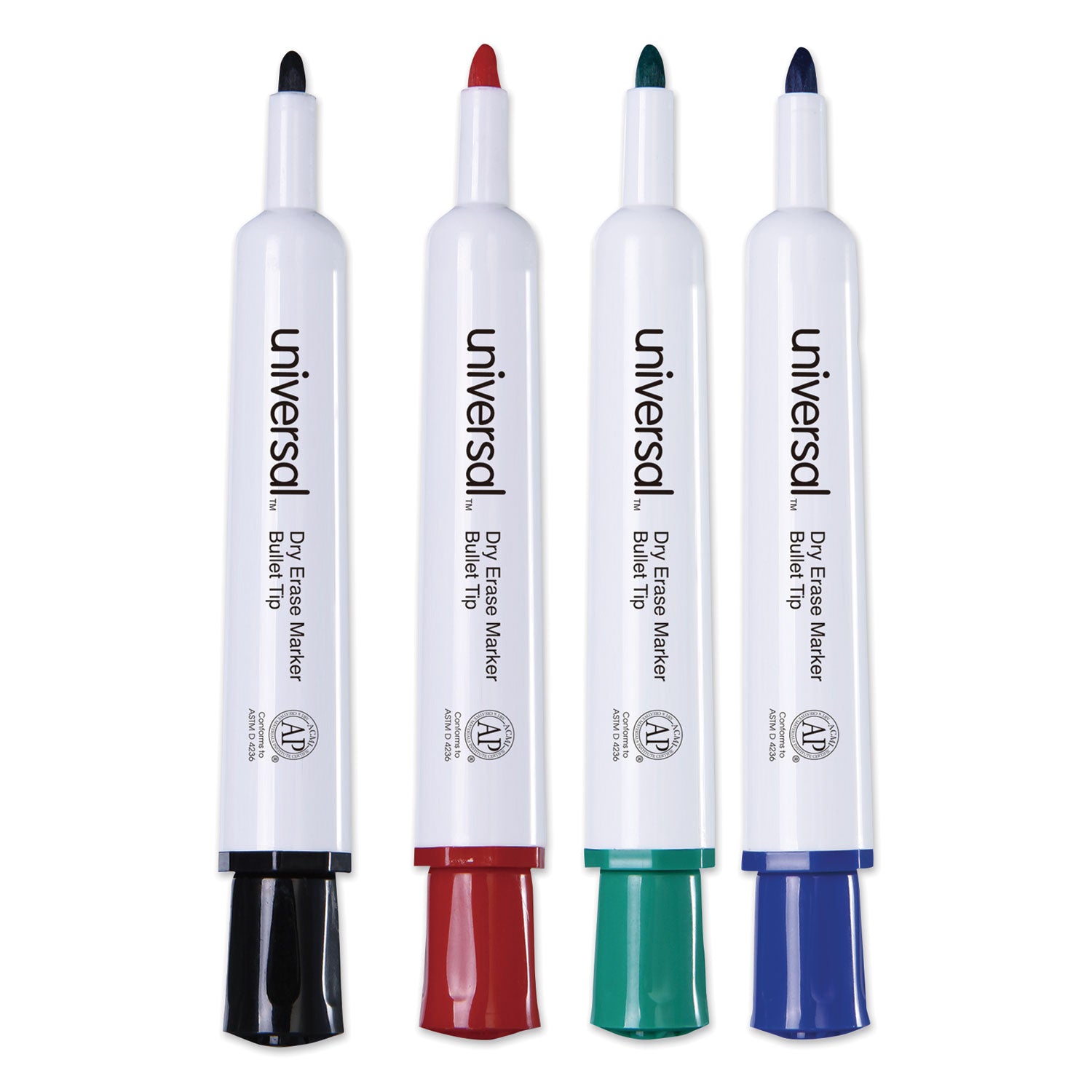 Dry Erase Marker, Medium Bullet Tip, Assorted Colors, 4/Set - 