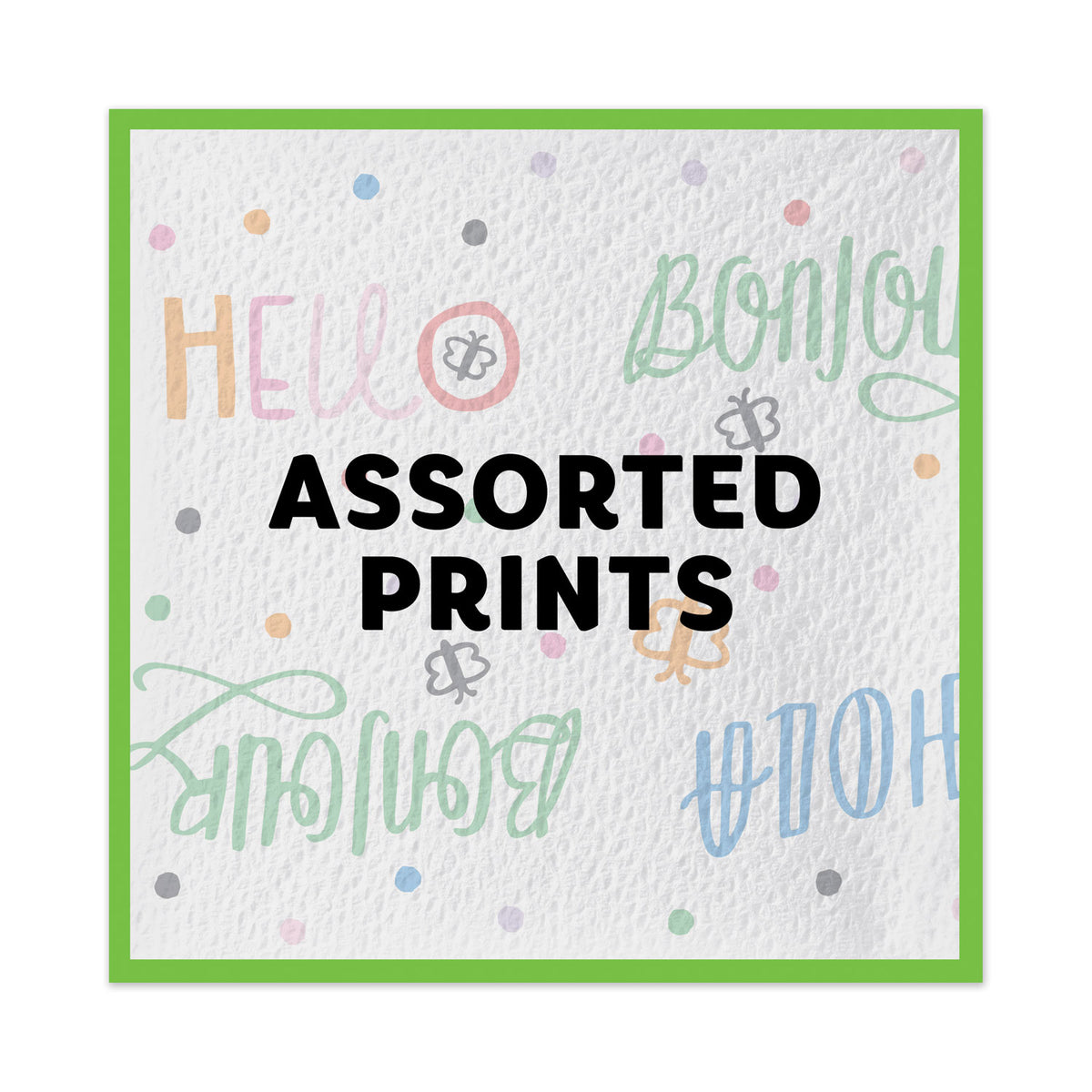 Quilted Napkins, 1-Ply, 12 1/10 x 12, Assorted - Print or White, 200/Pack