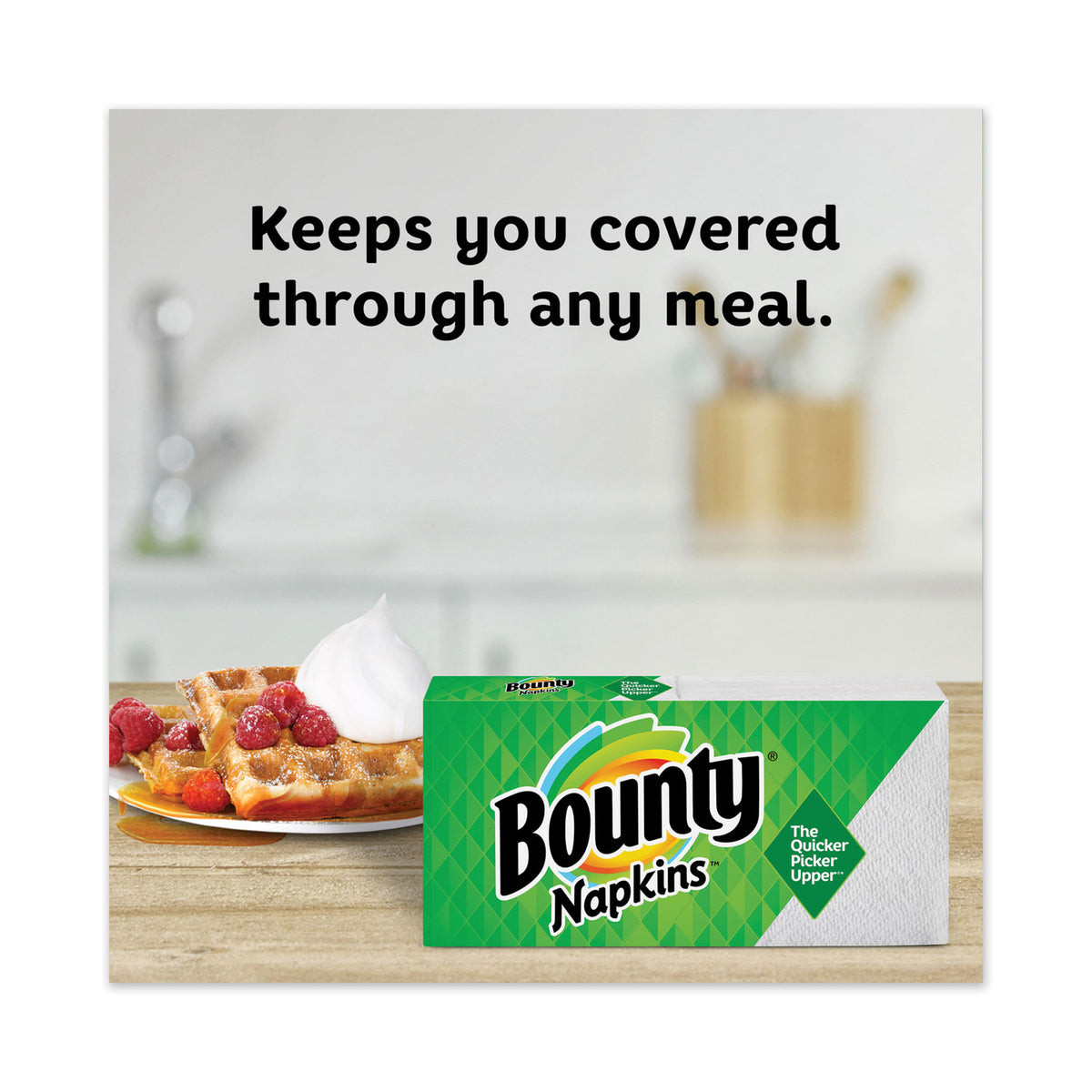 Quilted Napkins, 1-Ply, 12 1/10 x 12, Assorted - Print or White, 200/Pack