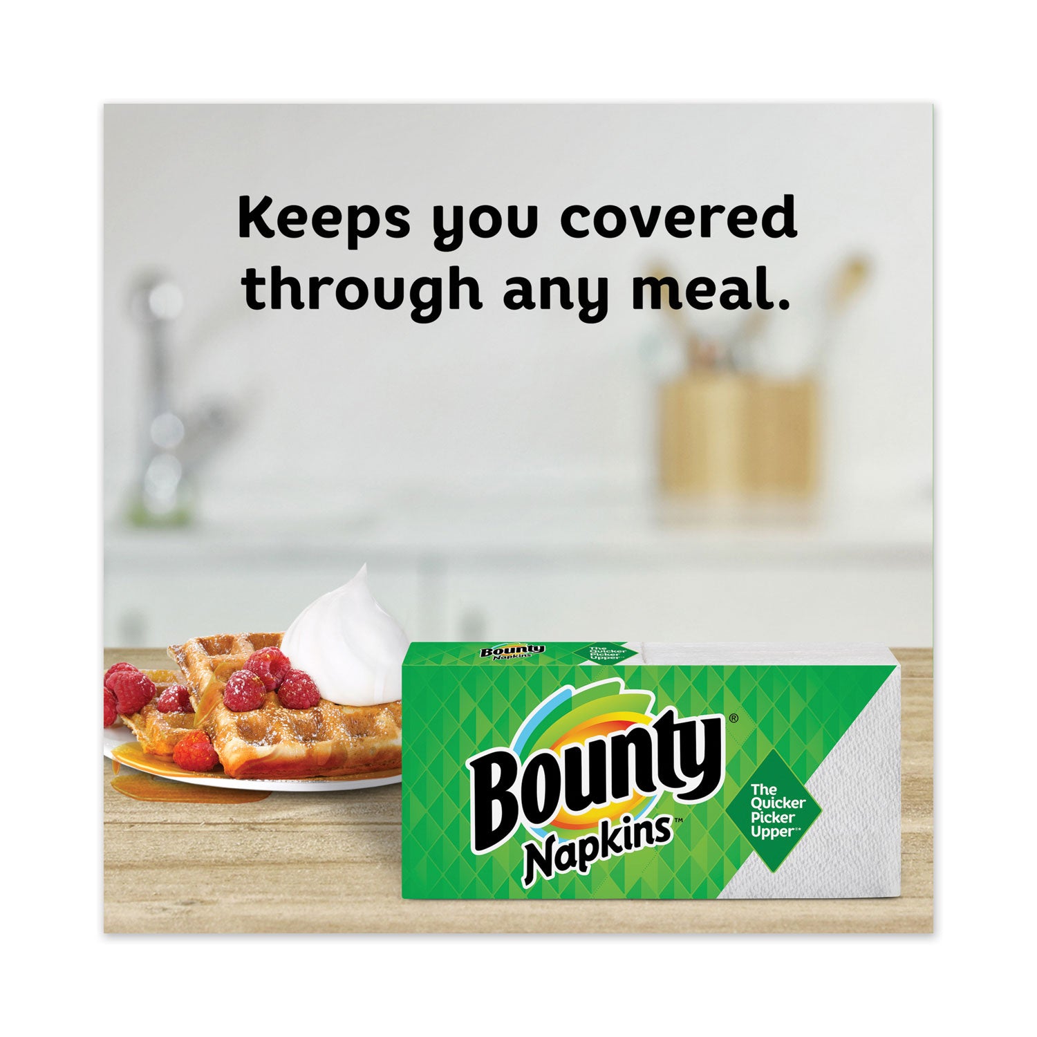 Quilted Napkins, 1-Ply, 12 1/10 x 12, Assorted - Print or White, 200/Pack