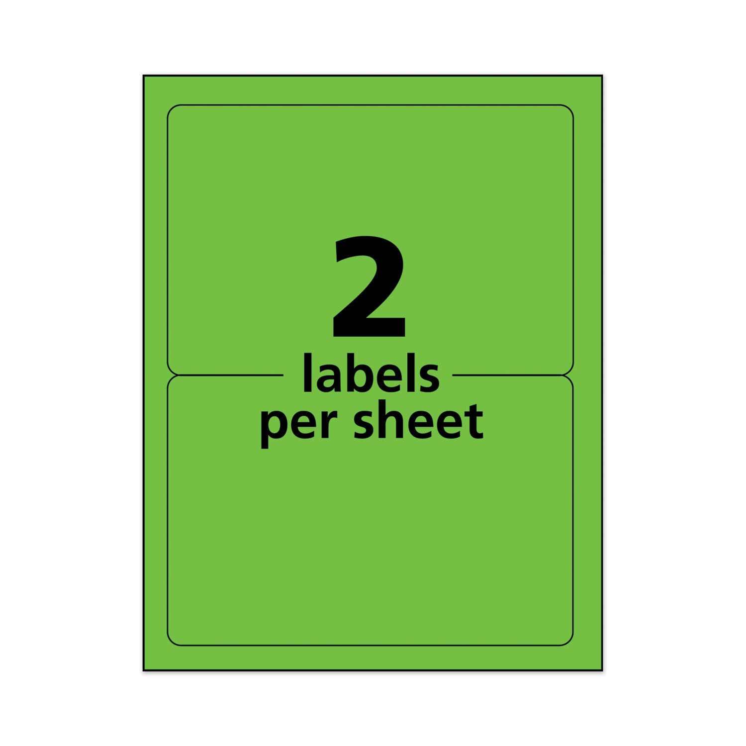 High-Visibility Permanent Laser ID Labels, 5.5 x 8.5, Neon Green, 200/Box - 