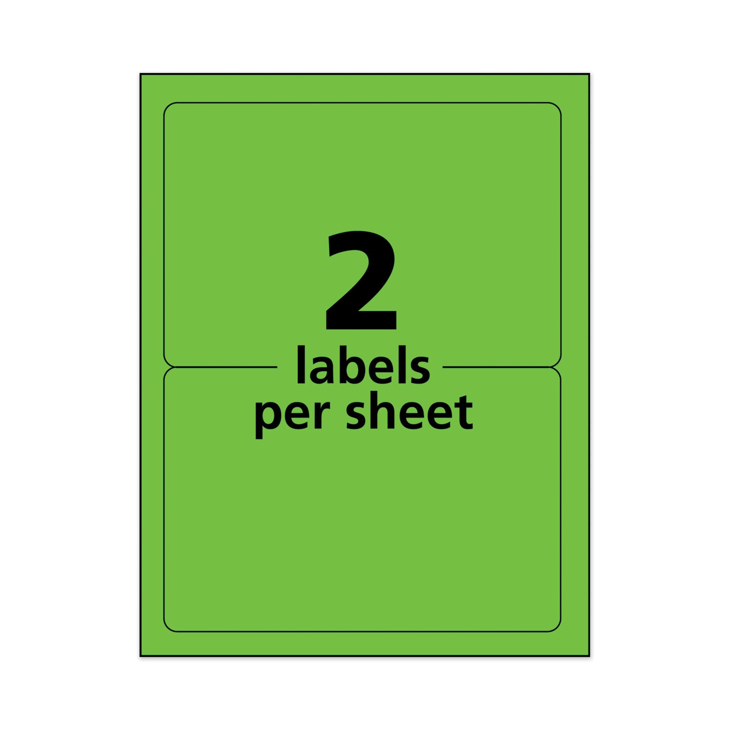 High-Visibility Permanent Laser ID Labels, 5.5 x 8.5, Neon Green, 200/Box