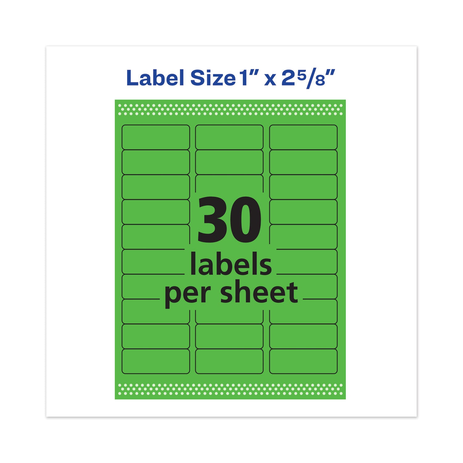 High-Visibility Permanent Laser ID Labels, 1 x 2.63, Neon Green, 750/Pack - 