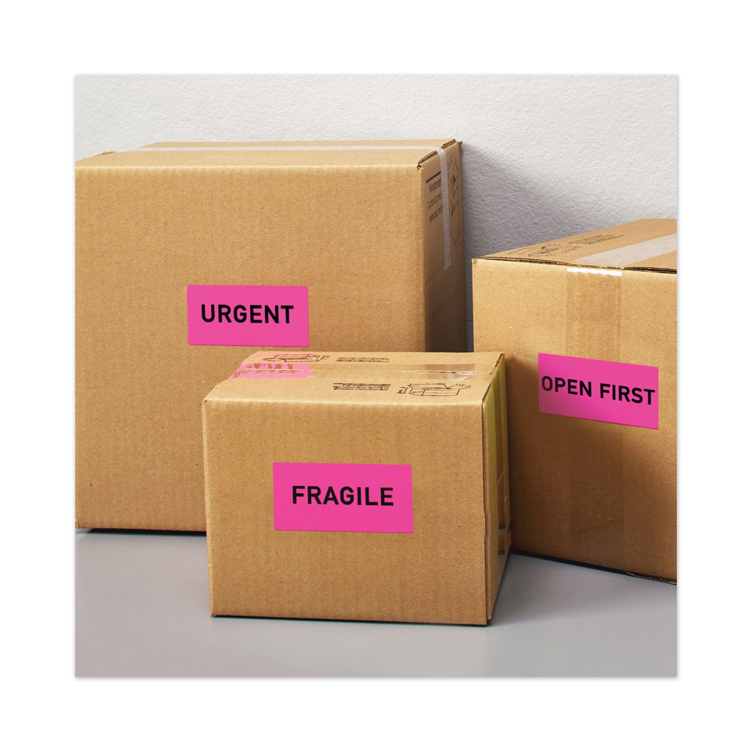 High-Visibility Permanent Laser ID Labels, 2 x 4, Neon Magenta, 1000/Box - 