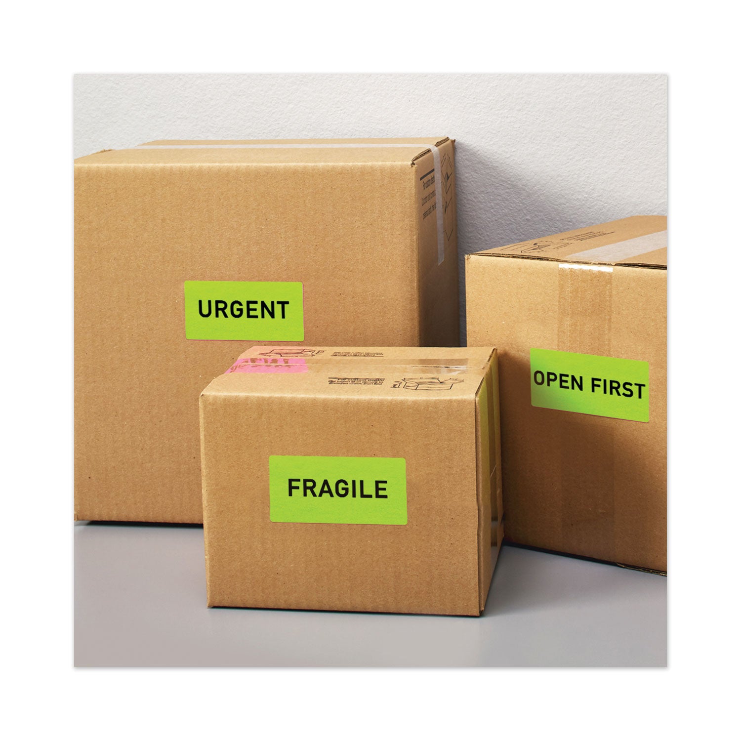 High-Visibility Permanent Laser ID Labels, 2 x 4, Neon Green, 1000/Box - 