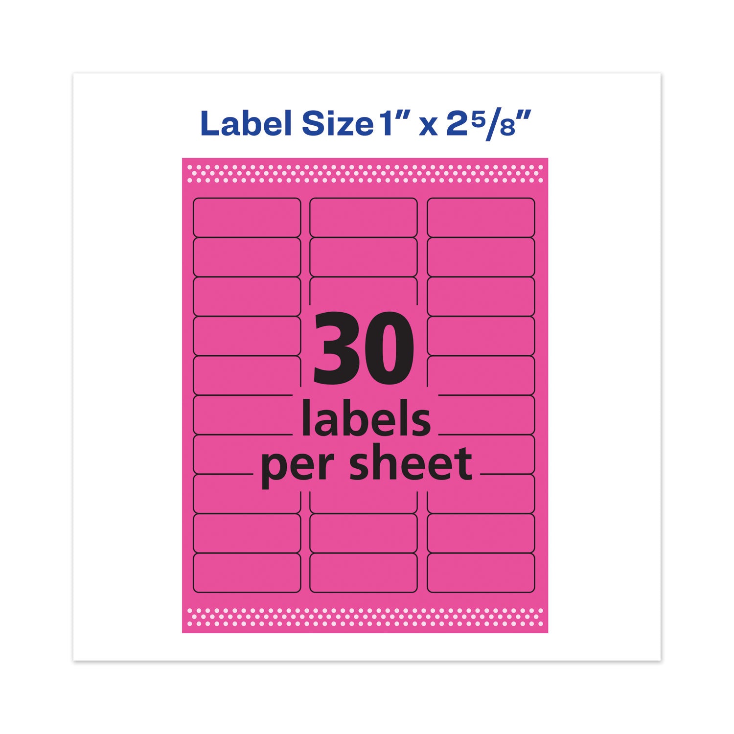 High-Visibility Permanent Laser ID Labels, 1 x 2.63, Neon Magenta, 750/Pack - 