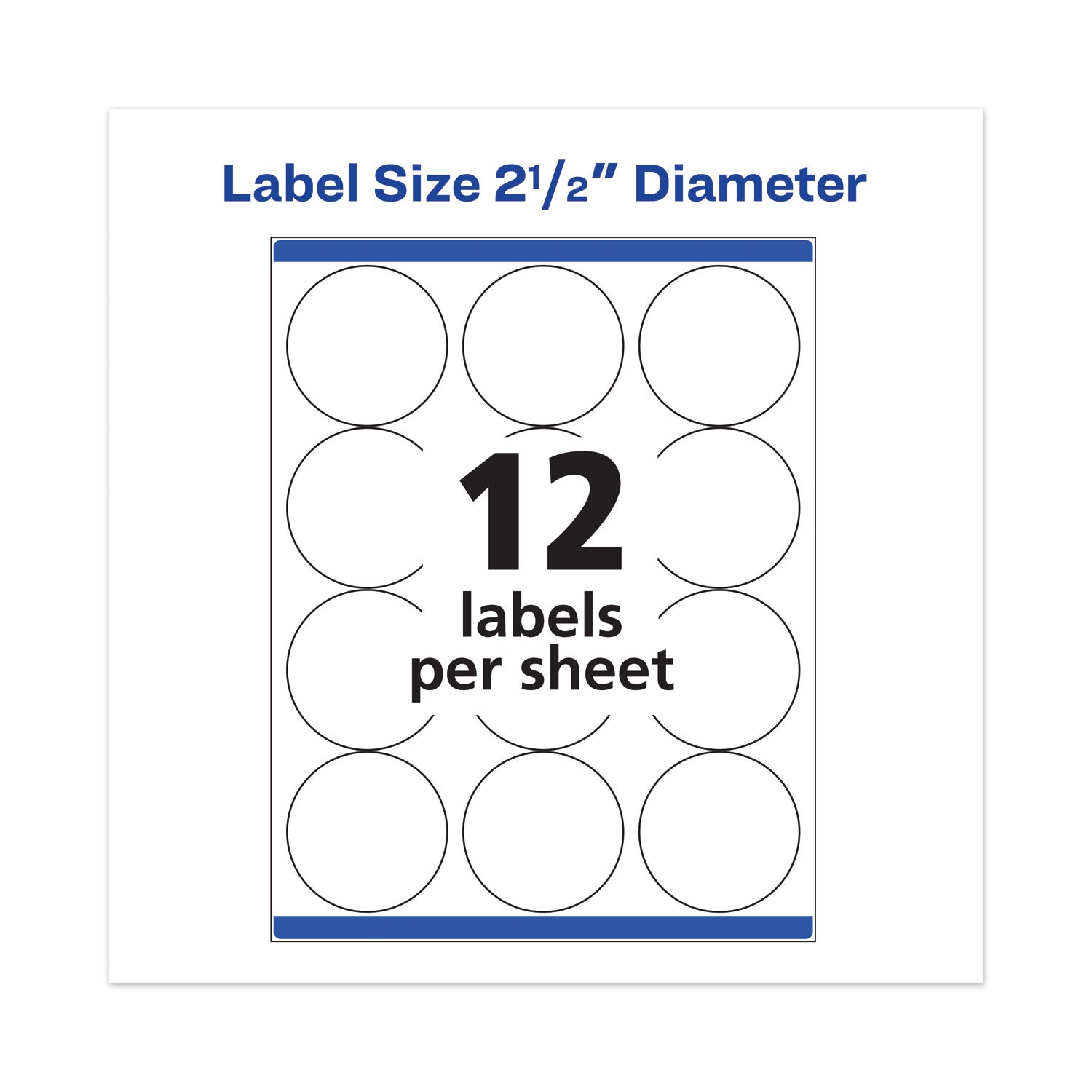 Permanent Laser Print-to-the-Edge ID Labels w/SureFeed, 2 1/2"dia, White, 300/PK - 