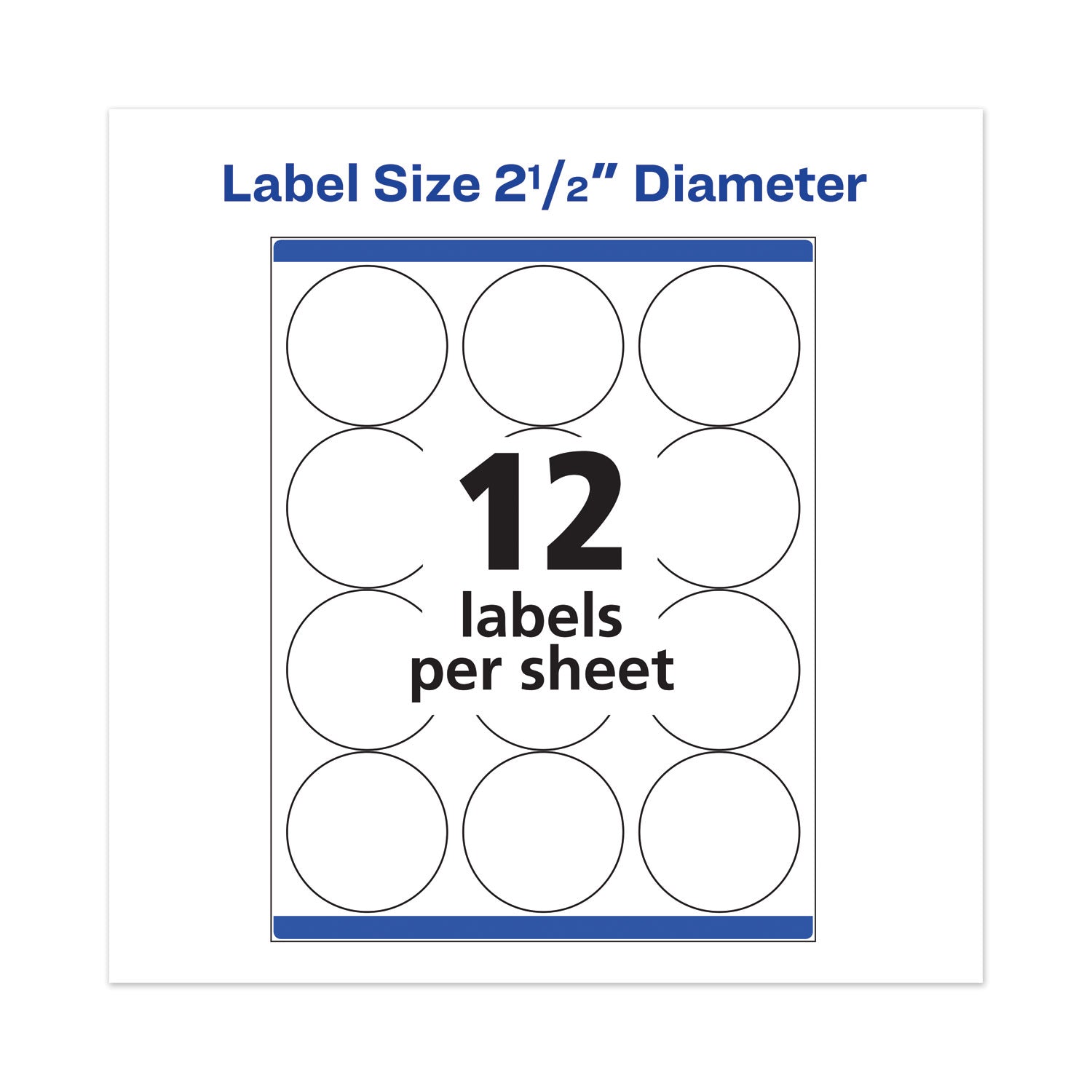 Permanent Laser Print-to-the-Edge ID Labels w/SureFeed, 2 1/2"dia, White, 300/PK