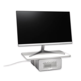 FreshView Wellness Monitor Stand with Air Purifier, For 27" Monitors, 22.5" x 11.5" x 5.4", White, Supports 200 lbs