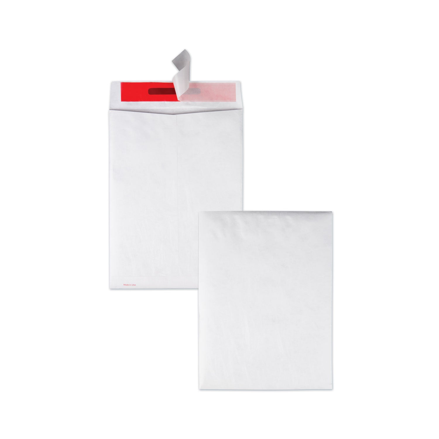 Tamper-Indicating Mailers Made with Tyvek, #10 1/2, Flip-Stik Flap, Redi-Strip Adhesive Closure, 9 x 12, White, 100/Box - 