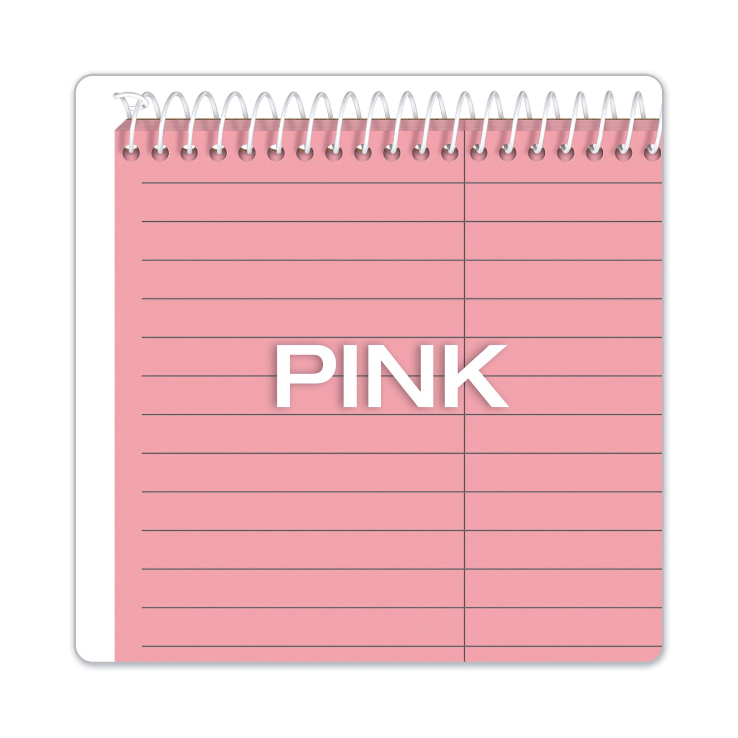 Prism Steno Pads, Gregg Rule, Pink Cover, 80 Pink 6 x 9 Sheets, 4/Pack - 