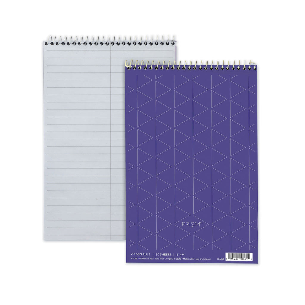 Prism Steno Pads, Gregg Rule, Orchid Cover, 80 Orchid 6 x 9 Sheets, 4/Pack