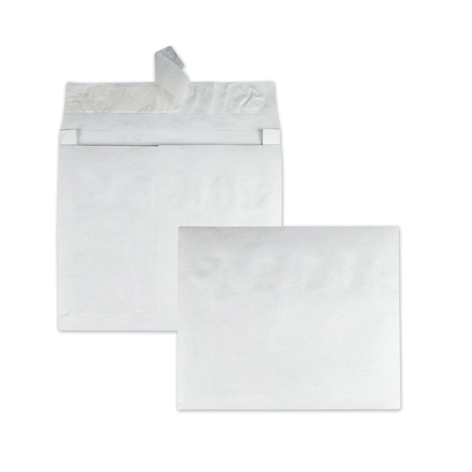 Lightweight 14 lb Tyvek Open End Expansion Mailers, #15, Square Flap, Redi-Strip Adhesive Closure, 10 x 15, White, 100/Carton - 