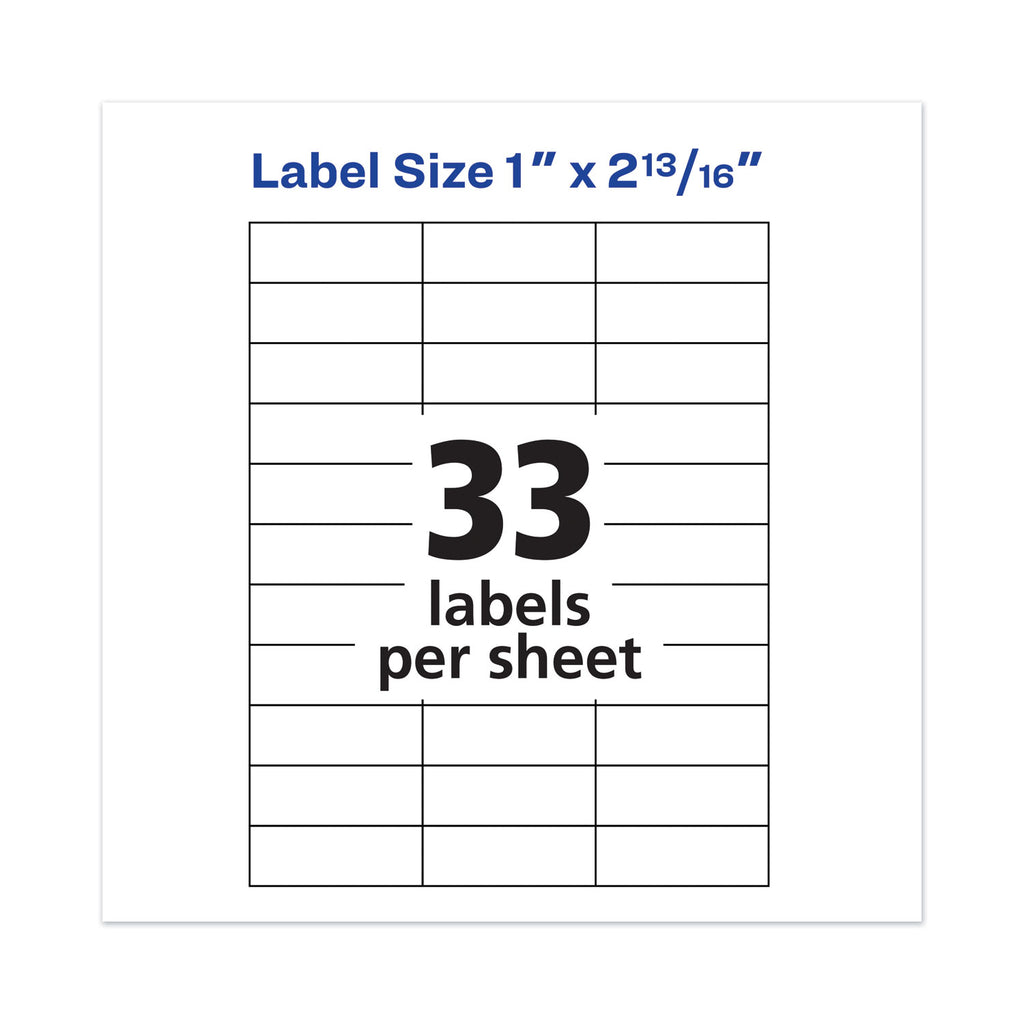 Copier Mailing Labels, Copiers, 1 x 2.81, Clear, 33/Sheet, 70 Sheets/Pack - 