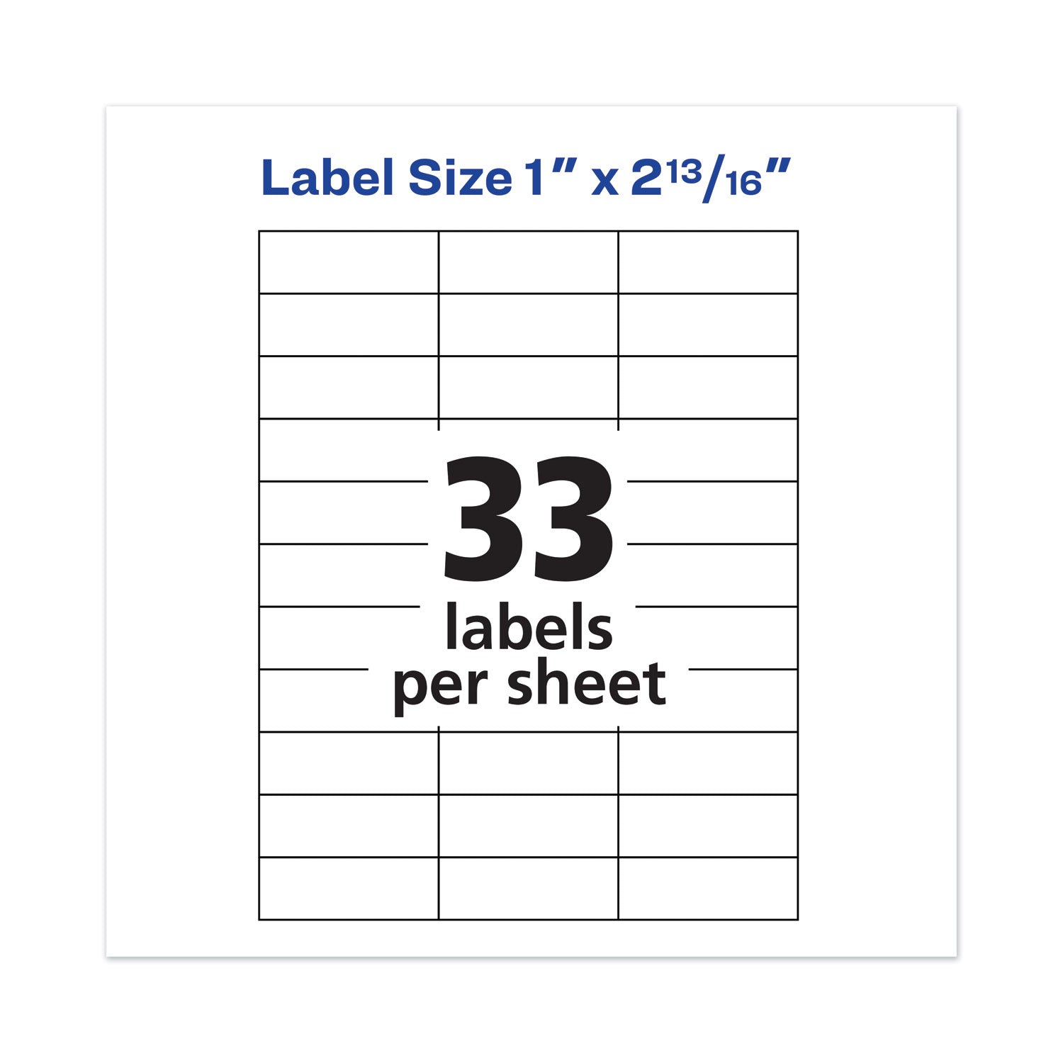Copier Mailing Labels, Copiers, 1 x 2.81, Clear, 33/Sheet, 70 Sheets/Pack - 