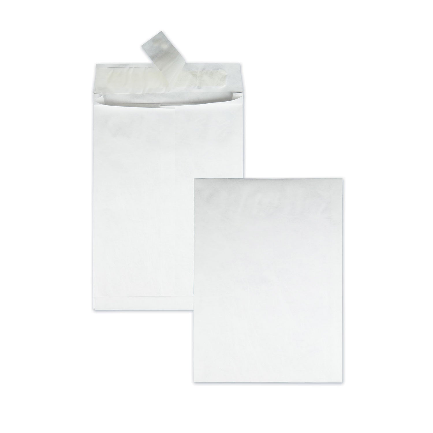 Heavyweight 18 lb Tyvek Open End Expansion Mailers, #13 1/2, Square Flap, Redi-Strip Adhesive Closure, 10 x 13, White, 100/CT - 