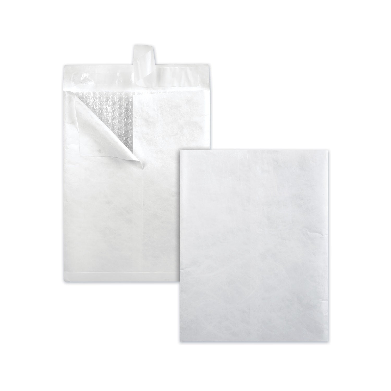 Bubble Mailer of DuPont Tyvek, #2E, Air Cushion, Redi-Strip Adhesive Closure, 9 x 12, White, 25/Box - 