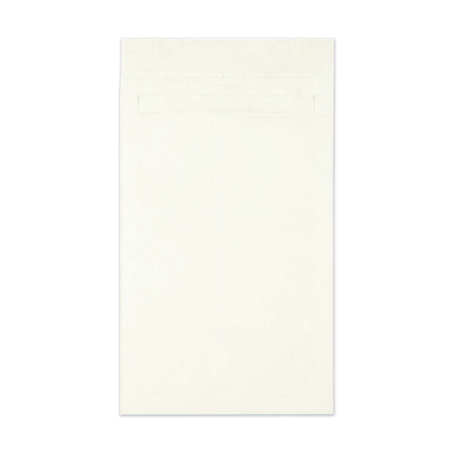 Heavyweight 18lb Tyvek Open End Expansion Mailers, #15 1/2, Cheese Blade Flap, Redi-Strip Closure, 12 x 16, White, 100/Carton - 