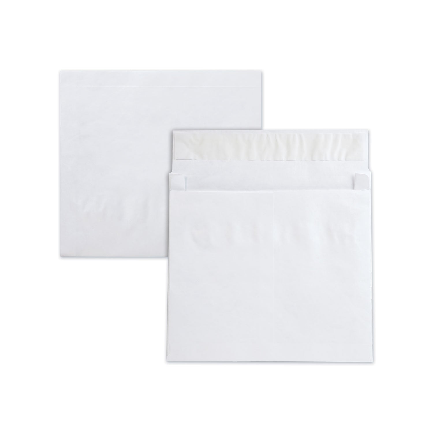 Lightweight 14 lb Tyvek Open End 2" Expansion Mailers, #13 1/2, Square Flap, Redi-Strip Closure, 10 x 13, White, 25/Box - 