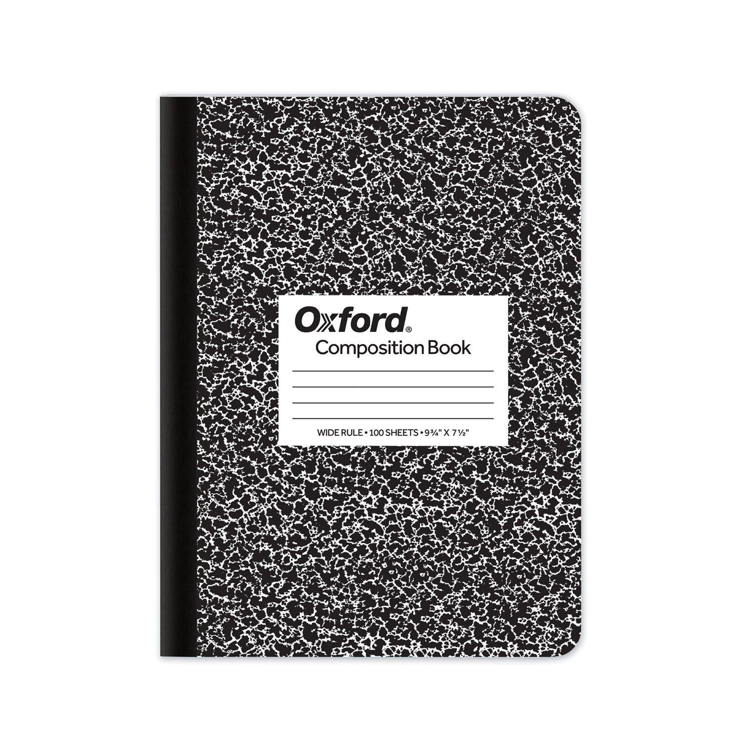 Composition Book, Wide/Legal Rule, Black Marble Cover, (100) 9.75 x 7.5 Sheets - 