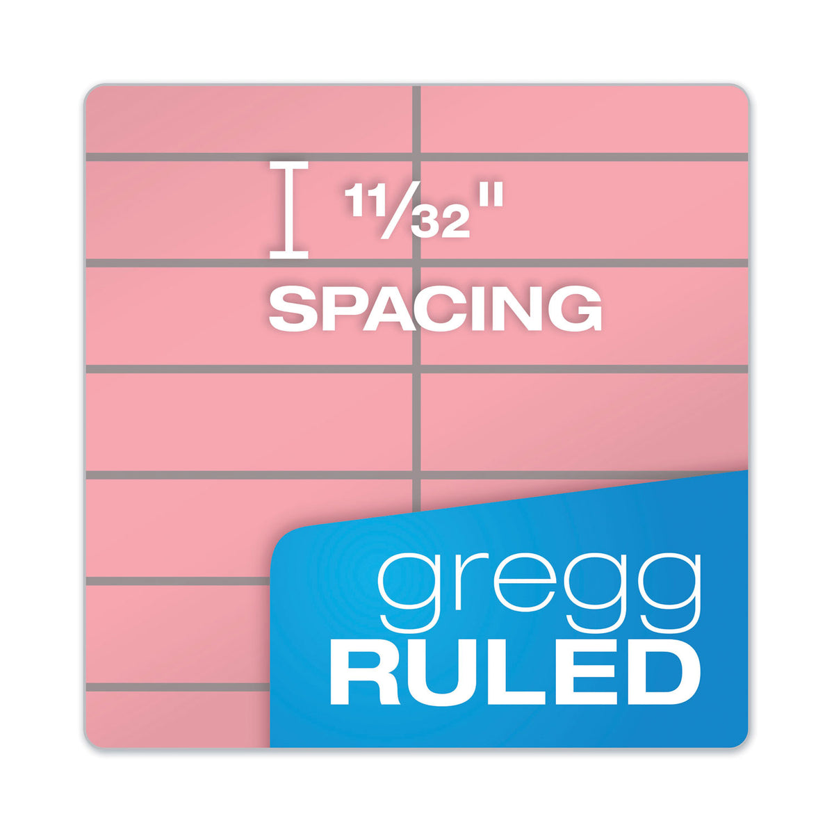 Prism Steno Pads, Gregg Rule, Pink Cover, 80 Pink 6 x 9 Sheets, 4/Pack