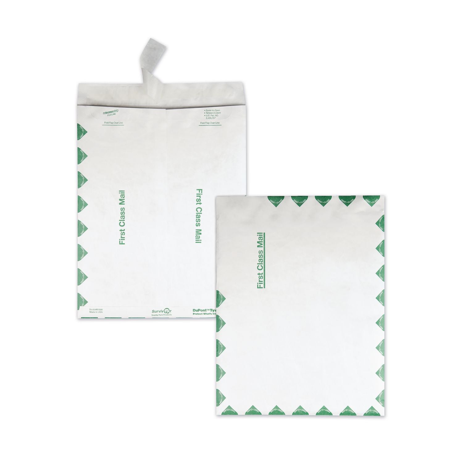 Lightweight 14 lb Tyvek Catalog Mailers, First Class, #13 1/2, Square Flap, Redi-Strip Closure, 10 x 13, White, 100/Box