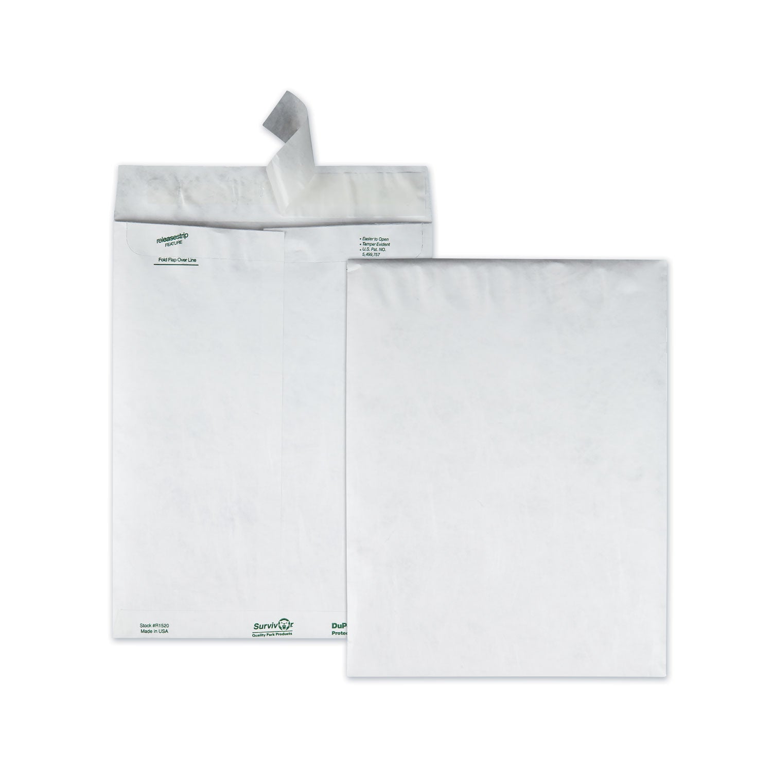 Lightweight 14 lb Tyvek Catalog Mailers, #12 1/2, Square Flap, Redi-Strip Adhesive Closure, 9.5 x 12.5, White, 100/Box - 