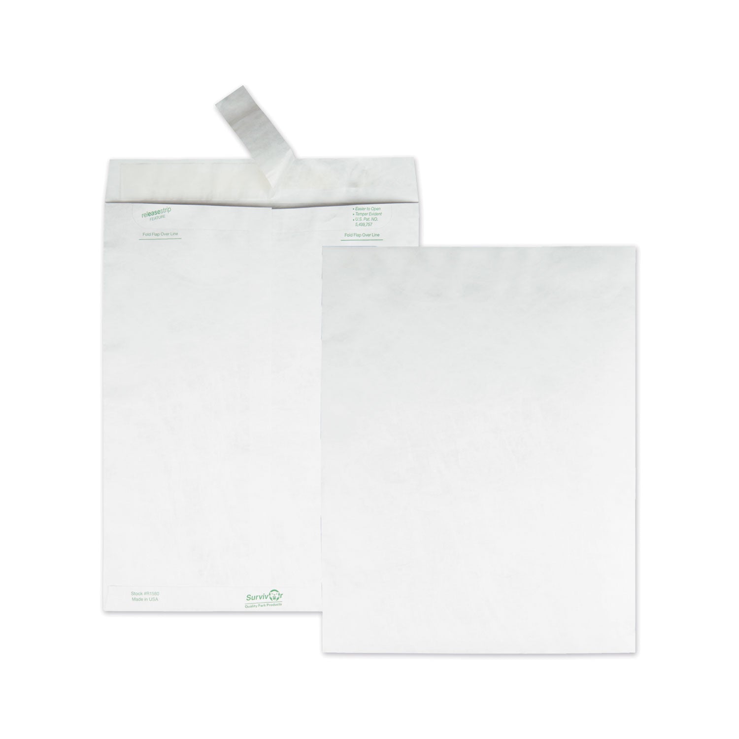 Lightweight 14 lb Tyvek Catalog Mailers, #13 1/2, Square Flap, Redi-Strip Adhesive Closure, 10 x 13, White, 100/Box - 