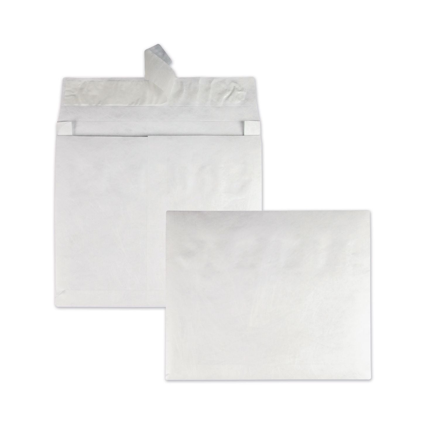 Lightweight 14 lb Tyvek Open End Expansion Mailers, #15 1/2, Square Flap, Redi-Strip Adhesive Closure, 12 x 16, White, 100/CT