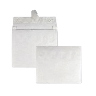 Lightweight 14 lb Tyvek Open End Expansion Mailers, #15 1/2, Square Flap, Redi-Strip Adhesive Closure, 12 x 16, White, 100/CT