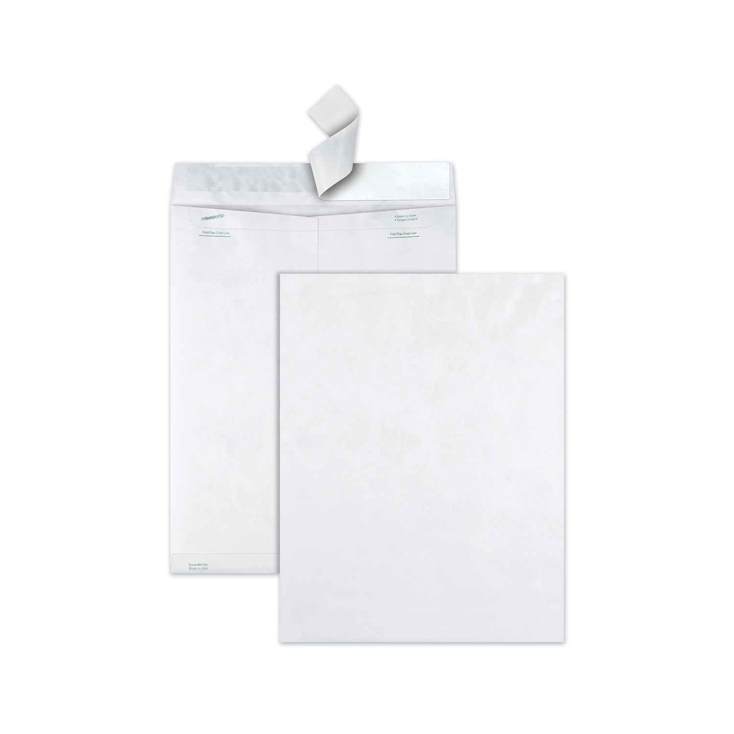 Lightweight 14 lb Tyvek Catalog Mailers, #15 1/2, Square Flap, Redi-Strip Adhesive Closure, 12 x 16, White, 100/Box - 