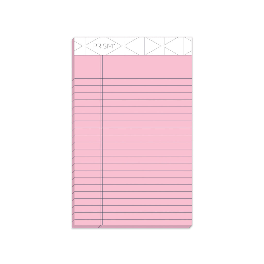 Prism + Colored Writing Pads, Narrow Rule, 50 Pastel Pink 5 x 8 Sheets, 12/Pack