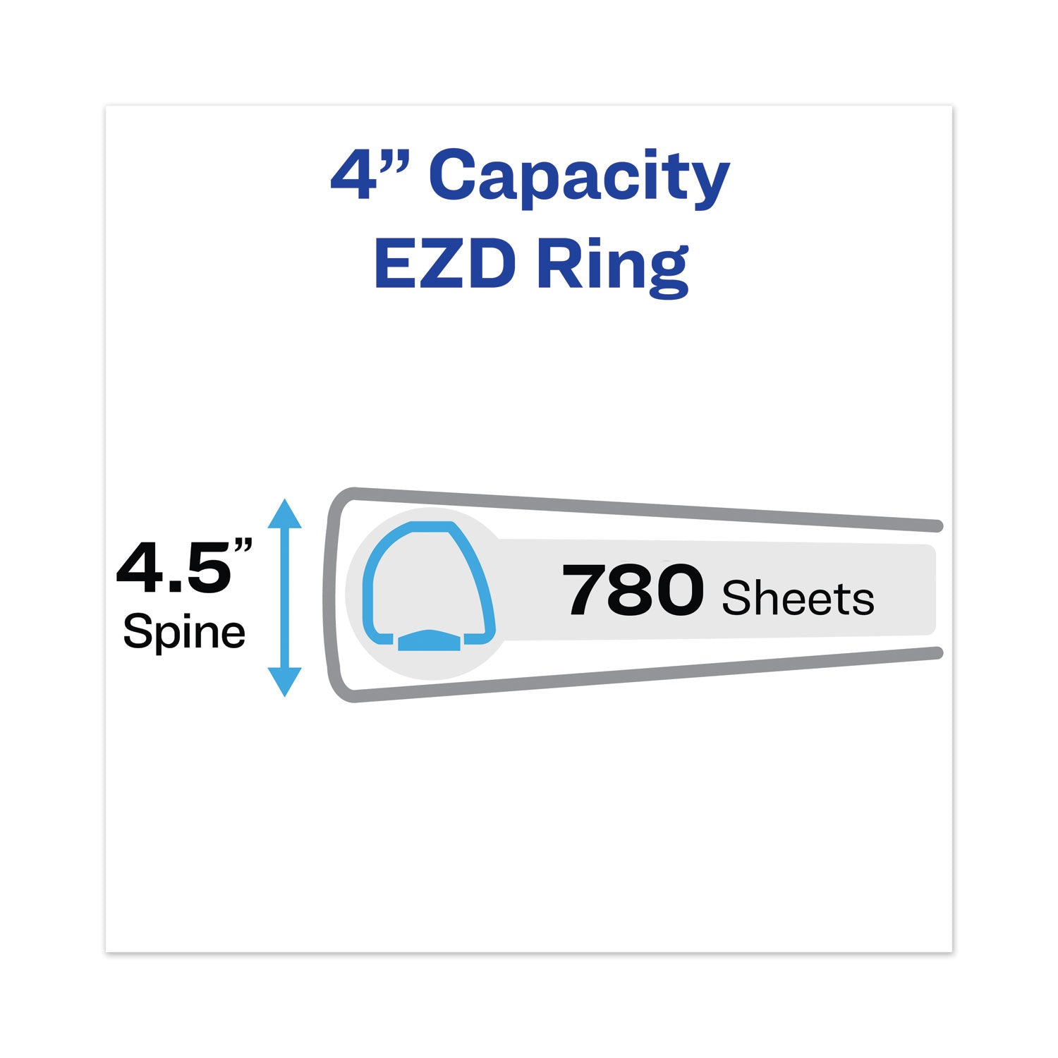 Heavy-Duty View Binder with DuraHinge and Locking One Touch EZD Rings, 3 Rings, 4" Capacity, 11 x 8.5, Pacific Blue - 