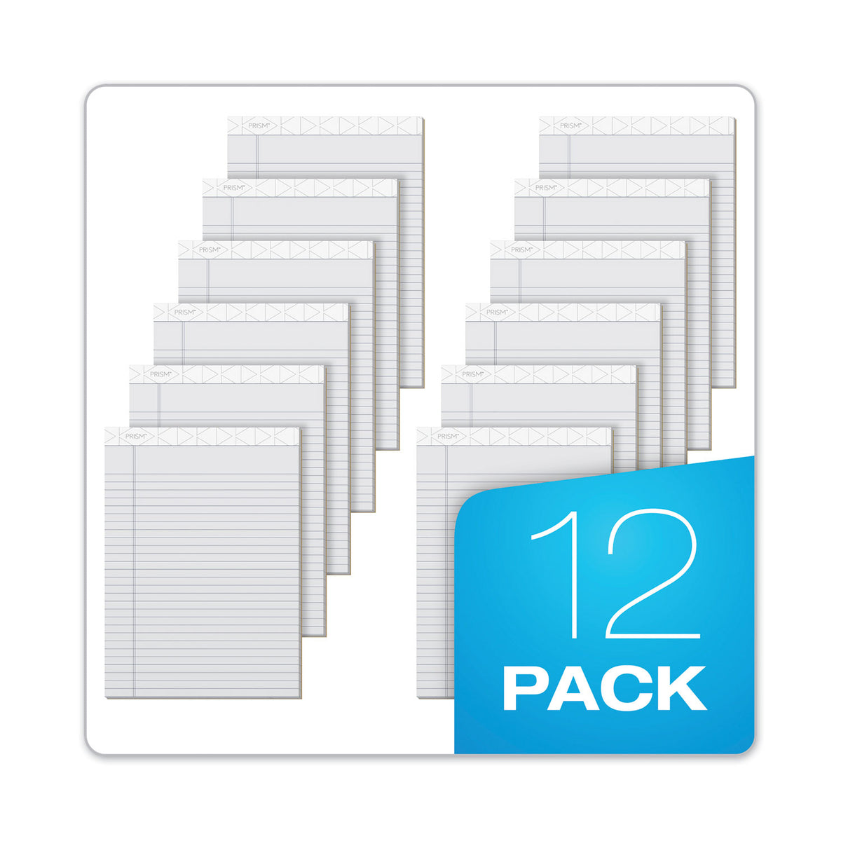 Prism + Colored Writing Pads, Wide/Legal Rule, 50 Pastel Gray 8.5 x 11.75 Sheets, 12/Pack